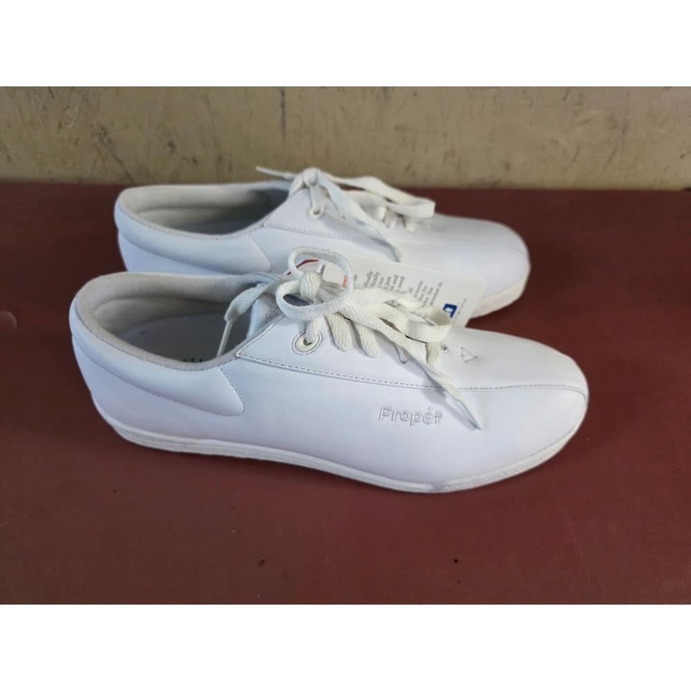 Propet W3601 Womens White Leather Walking Shoes Sneakers Size 10 M B Comfort